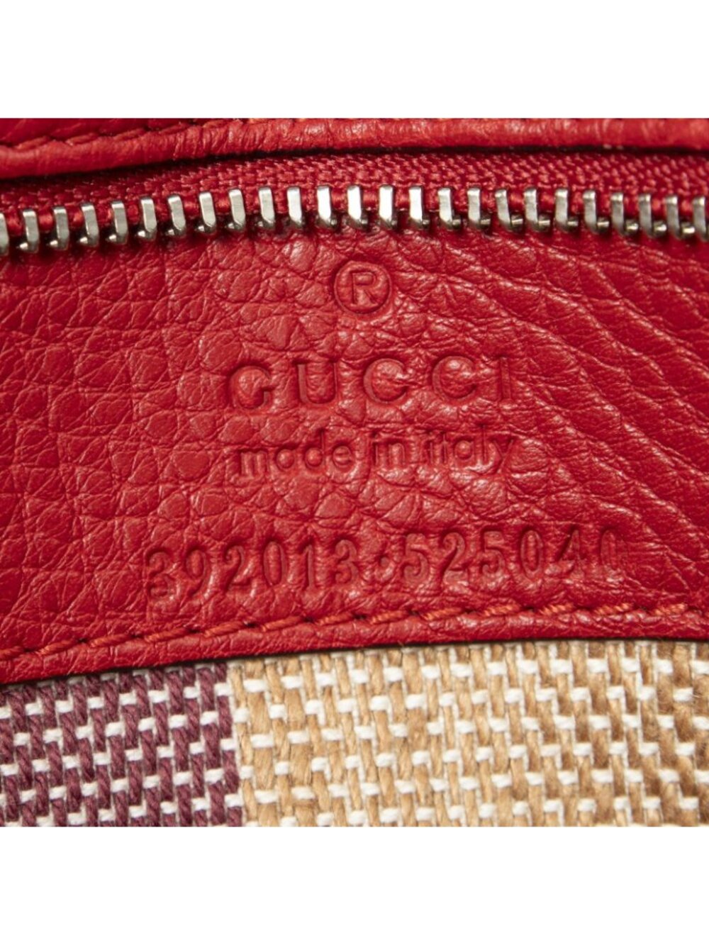 Gucci Midi Amfloral Bamboo Top Handle Red Gray Calfskin Leather - Picture 10 of 10